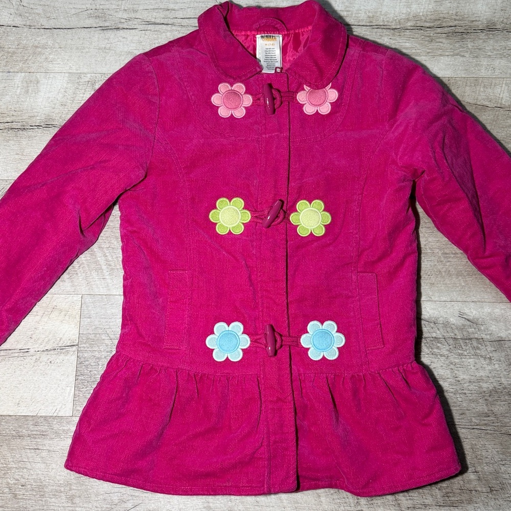 Gymboree Pink Pea Coat with Floral Accents